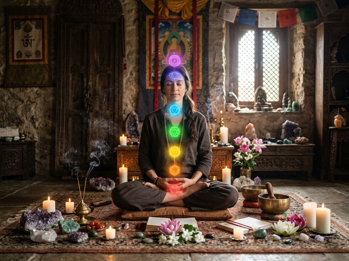 Clear chakra balancing meditation and spiritual healing
